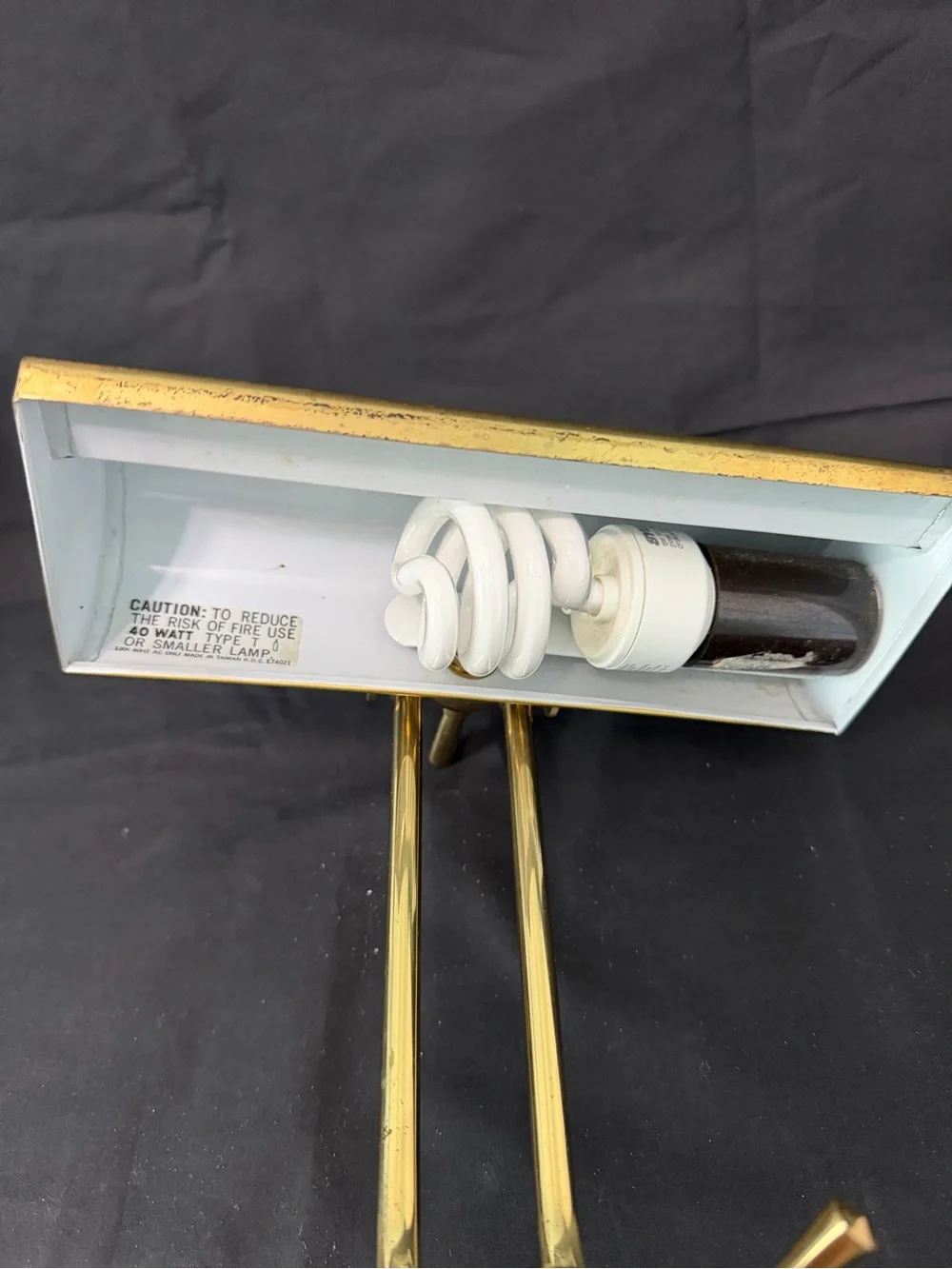 Vintage Brass Piano/Desk Lamp with Black marble
